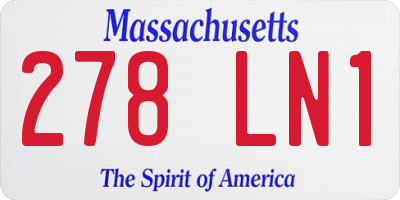 MA license plate 278LN1