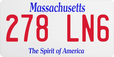 MA license plate 278LN6