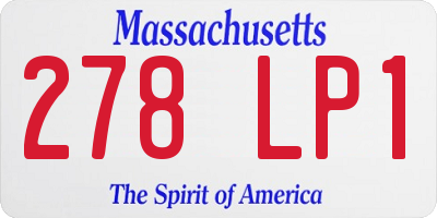 MA license plate 278LP1