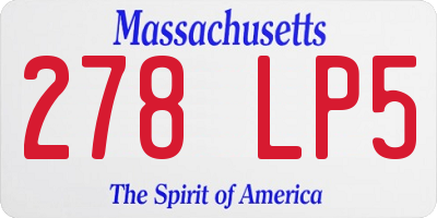 MA license plate 278LP5