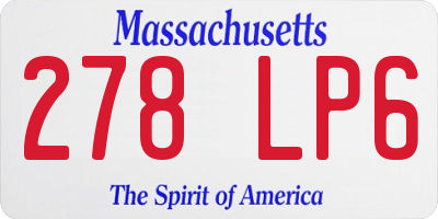 MA license plate 278LP6
