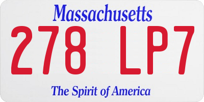 MA license plate 278LP7