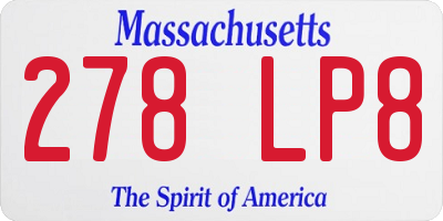 MA license plate 278LP8