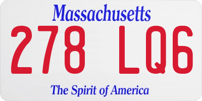 MA license plate 278LQ6