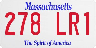 MA license plate 278LR1