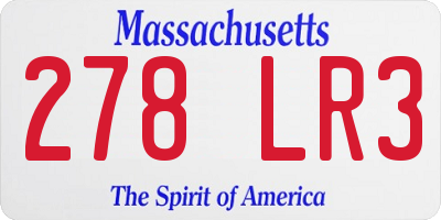 MA license plate 278LR3