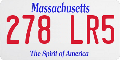 MA license plate 278LR5
