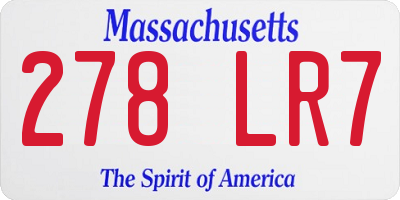MA license plate 278LR7