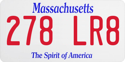 MA license plate 278LR8