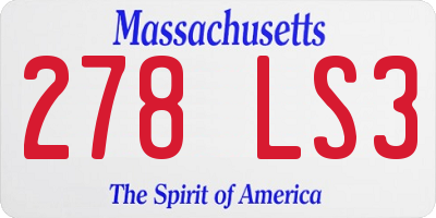MA license plate 278LS3