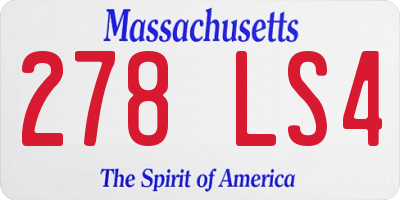 MA license plate 278LS4