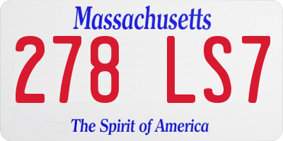 MA license plate 278LS7