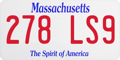 MA license plate 278LS9