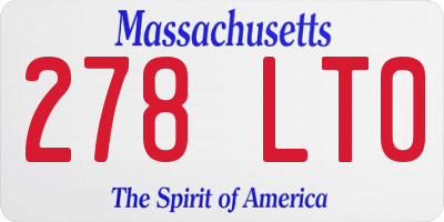 MA license plate 278LT0