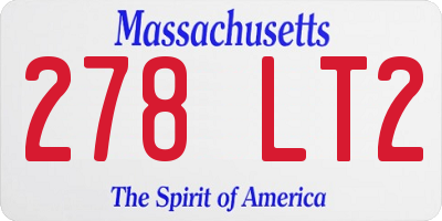 MA license plate 278LT2