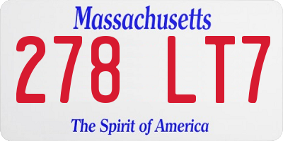 MA license plate 278LT7