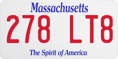 MA license plate 278LT8