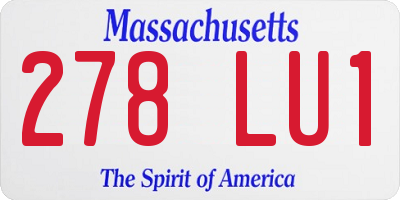 MA license plate 278LU1