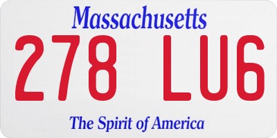 MA license plate 278LU6