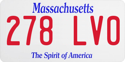 MA license plate 278LV0