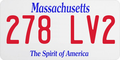 MA license plate 278LV2
