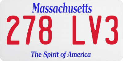 MA license plate 278LV3