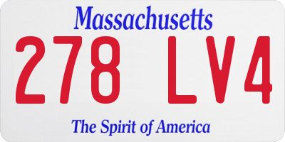 MA license plate 278LV4