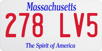 MA license plate 278LV5