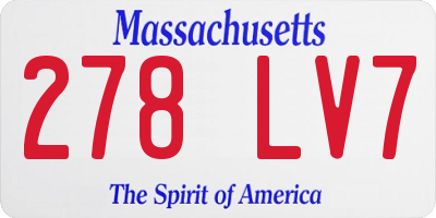 MA license plate 278LV7