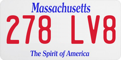 MA license plate 278LV8