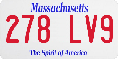 MA license plate 278LV9