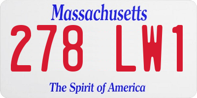 MA license plate 278LW1