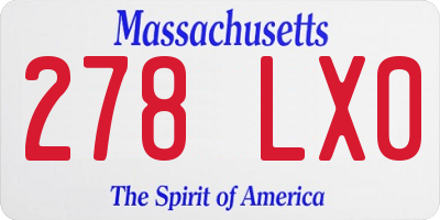 MA license plate 278LX0