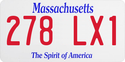 MA license plate 278LX1