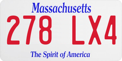 MA license plate 278LX4