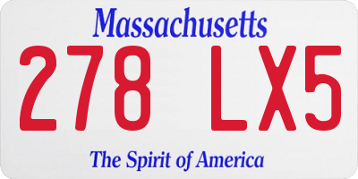 MA license plate 278LX5