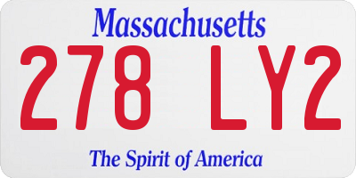 MA license plate 278LY2