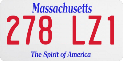 MA license plate 278LZ1