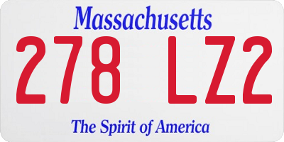 MA license plate 278LZ2