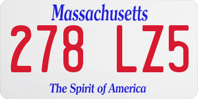 MA license plate 278LZ5