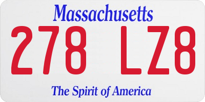 MA license plate 278LZ8