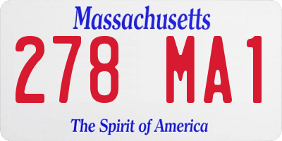 MA license plate 278MA1