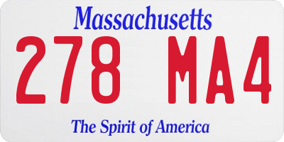 MA license plate 278MA4