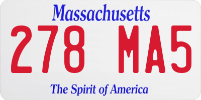 MA license plate 278MA5
