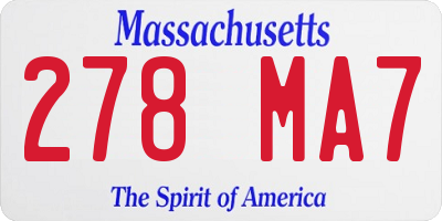 MA license plate 278MA7