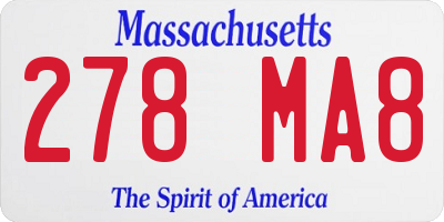 MA license plate 278MA8