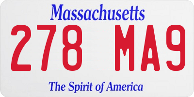 MA license plate 278MA9