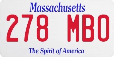 MA license plate 278MB0