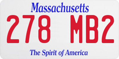 MA license plate 278MB2