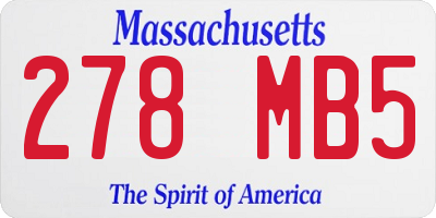 MA license plate 278MB5